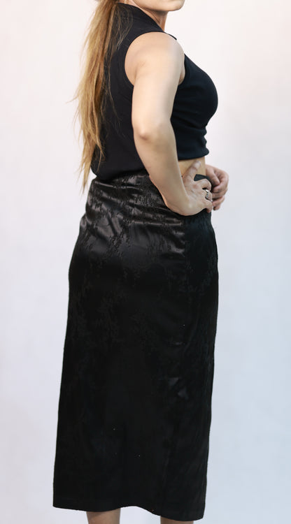 FLORAL JACQUARD SKIRT WITH FRONT ZIP